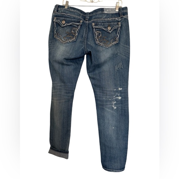 Vanilla Star Faded Distressed and Embellished Skinny Jeans - Picture 2 of 10